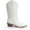 image:imageDREAM PAIRS Womens Cowboy Boots Mid Calf Cowgirl Boots Embroidery Stitched Western BootsWhite