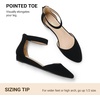 image:imageDREAM PAIRS Womens Low Wedge Pointed Toe Ankle Strap Dress Comfortable Casual Flats Shoes for Prom Party WeddingBlackNubuck