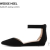 image:imageDREAM PAIRS Womens Low Wedge Pointed Toe Ankle Strap Dress Comfortable Casual Flats Shoes for Prom Party WeddingBlackNubuck