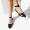 image:imageDREAM PAIRS Womens Low Wedge Pointed Toe Ankle Strap Dress Comfortable Casual Flats Shoes for Prom Party WeddingBlackPu