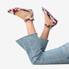 image:imageDREAM PAIRS Womens Low Wedge Pointed Toe Ankle Strap Dress Comfortable Casual Flats Shoes for Prom Party WeddingFloral