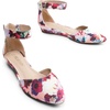 image:imageDREAM PAIRS Womens Low Wedge Pointed Toe Ankle Strap Dress Comfortable Casual Flats Shoes for Prom Party WeddingFloral