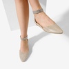 image:imageDREAM PAIRS Womens Low Wedge Pointed Toe Ankle Strap Dress Comfortable Casual Flats Shoes for Prom Party WeddingGoldGlitter