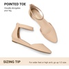 image:imageDREAM PAIRS Womens Low Wedge Pointed Toe Ankle Strap Dress Comfortable Casual Flats Shoes for Prom Party WeddingNudeNubuck