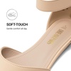 image:imageDREAM PAIRS Womens Low Wedge Pointed Toe Ankle Strap Dress Comfortable Casual Flats Shoes for Prom Party WeddingNudeNubuck