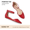 image:imageDREAM PAIRS Womens Low Wedge Pointed Toe Ankle Strap Dress Comfortable Casual Flats Shoes for Prom Party WeddingRedpu1