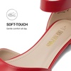 image:imageDREAM PAIRS Womens Low Wedge Pointed Toe Ankle Strap Dress Comfortable Casual Flats Shoes for Prom Party WeddingRedpu1