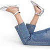 image:imageDREAM PAIRS Womens Low Wedge Pointed Toe Ankle Strap Dress Comfortable Casual Flats Shoes for Prom Party WeddingSilver