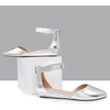 image:imageDREAM PAIRS Womens Low Wedge Pointed Toe Ankle Strap Dress Comfortable Casual Flats Shoes for Prom Party WeddingSilver