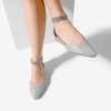 image:imageDREAM PAIRS Womens Low Wedge Pointed Toe Ankle Strap Dress Comfortable Casual Flats Shoes for Prom Party WeddingSilverGlitter