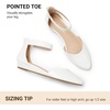 image:imageDREAM PAIRS Womens Low Wedge Pointed Toe Ankle Strap Dress Comfortable Casual Flats Shoes for Prom Party WeddingWhitePu