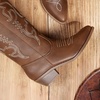 image:imageDREAM PAIRS Womens MidCalf Boots  Classic ComfortBrownpu