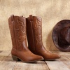 image:imageDREAM PAIRS Womens MidCalf Boots  Classic ComfortTan