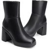 image:imageDREAM PAIRS Womens Platform Gogo Ankle Boots Chunky High Heels Square Toe Comfort Party Dress Side Zipper Booties Shoes for WomenBlack