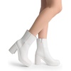 image:imageDREAM PAIRS Womens Platform Gogo Ankle Boots Chunky High Heels Square Toe Comfort Party Dress Side Zipper Booties Shoes for WomenWhite