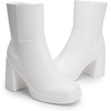 image:imageDREAM PAIRS Womens Platform Gogo Ankle Boots Chunky High Heels Square Toe Comfort Party Dress Side Zipper Booties Shoes for WomenWhite