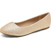 image:imageDREAM PAIRS Womens SoleSimple Wide Width Flats Ballerina Walking Flats Comfortable Slip on ShoesGoldGlitter