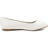 image:imageDREAM PAIRS Womens SoleSimple Wide Width Flats Ballerina Walking Flats Comfortable Slip on ShoesWhitePu