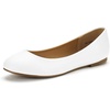 image:imageDREAM PAIRS Womens SoleSimple Wide Width Flats Ballerina Walking Flats Comfortable Slip on ShoesWhitePu