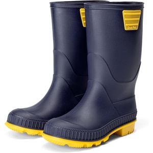 image:imageDREAM PAIRS Kids Rain Boots EasyOn Lightweight NonSlip Outsole for Boys amp Girls Outdoor Rainy Day PlayNavyYellow