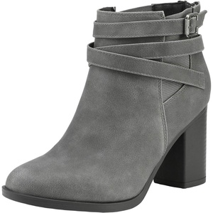 image:imageDREAM PAIRS Womens Chunky High Heel Ankle Boots Close Toe Fall Heeled Booties ShoesGrey