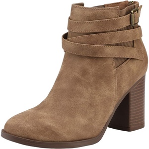 image:imageDREAM PAIRS Womens Chunky High Heel Ankle Boots Close Toe Fall Heeled Booties ShoesTan