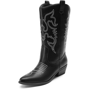 image:imageDREAM PAIRS Womens MidCalf Boots  Classic ComfortBlackpu