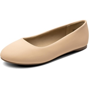 image:imageDREAM PAIRS Womens SoleSimple Wide Width Flats Ballerina Walking Flats Comfortable Slip on ShoesNudeNubuck