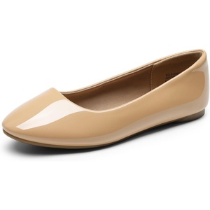 image:imageDREAM PAIRS Womens SoleSimple Wide Width Flats Ballerina Walking Flats Comfortable Slip on ShoesNudepat1