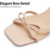 image:imageDREAM PAIRS 2026 Womens Bow Heels Kitten Heels for Women Square Toe Strappy Heeled Sandals Elegant Wedding amp Bridal Bownots Sandals for Formal amp Special OccasionsNude