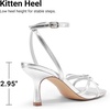 image:imageDREAM PAIRS 2026 Womens Bow Heels Kitten Heels for Women Square Toe Strappy Heeled Sandals Elegant Wedding amp Bridal Bownots Sandals for Formal amp Special OccasionsSilver