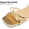 image:imageDREAM PAIRS 2026 Womens Bow Heels Kitten Heels for Women Square Toe Strappy Heeled Sandals Elegant Wedding amp Bridal Bownots Sandals for Formal amp Special OccasionsGold
