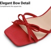 image:imageDREAM PAIRS 2026 Womens Bow Heels Kitten Heels for Women Square Toe Strappy Heeled Sandals Elegant Wedding amp Bridal Bownots Sandals for Formal amp Special OccasionsRed