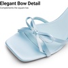image:imageDREAM PAIRS 2026 Womens Bow Heels Kitten Heels for Women Square Toe Strappy Heeled Sandals Elegant Wedding amp Bridal Bownots Sandals for Formal amp Special OccasionsBlue