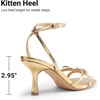 image:imageDREAM PAIRS 2026 Womens Bow Heels Kitten Heels for Women Square Toe Strappy Heeled Sandals Elegant Wedding amp Bridal Bownots Sandals for Formal amp Special OccasionsGold