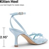 image:imageDREAM PAIRS 2026 Womens Bow Heels Kitten Heels for Women Square Toe Strappy Heeled Sandals Elegant Wedding amp Bridal Bownots Sandals for Formal amp Special OccasionsBlue