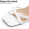 image:imageDREAM PAIRS 2026 Womens Bow Heels Kitten Heels for Women Square Toe Strappy Heeled Sandals Elegant Wedding amp Bridal Bownots Sandals for Formal amp Special OccasionsWhite