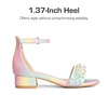 image:imageDREAM PAIRS Girls Sandals Low Heel Pump Ankle Strap Pearl Dress Flower Wedding Party Shoes for Little KidBig Kid