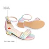 image:imageDREAM PAIRS Girls Sandals Low Heel Pump Ankle Strap Pearl Dress Flower Wedding Party Shoes for Little KidBig Kid