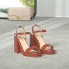 image:imageDREAM PAIRS Heels for Women Block Chunky Platform High Heels Open Toe Fashion Wedding Party Evening Prom Dance Ankle Strap Dress Pump Sandals ShoesTan