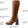 image:imageDREAM PAIRS Knee High Boots for Women Platform Square Toe Chunky Block Heeled Stylish Comfortable Tall Boots with Side ZipperLight Brown