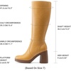 image:imageDREAM PAIRS Knee High Boots for Women Platform Square Toe Chunky Block Heeled Stylish Comfortable Tall Boots with Side ZipperYellow