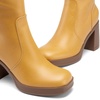 image:imageDREAM PAIRS Knee High Boots for Women Platform Square Toe Chunky Block Heeled Stylish Comfortable Tall Boots with Side ZipperYellow