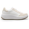 image:imageDREAM PAIRS Women Platform Chunky Lightweight Comfortable Casual Faux Leather Lace Up Dee Walking Fashion SneakersWhiteApricot