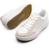 image:imageDREAM PAIRS Women Platform Chunky Lightweight Comfortable Casual Faux Leather Lace Up Dee Walking Fashion SneakersWhiteApricot