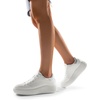 image:imageDREAM PAIRS Women Platform Chunky Lightweight Comfortable Casual Faux Leather Lace Up Dee Walking Fashion SneakersWhiteSilver