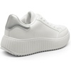image:imageDREAM PAIRS Women Platform Chunky Lightweight Comfortable Casual Faux Leather Lace Up Dee Walking Fashion SneakersWhiteSilver