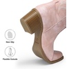 image:imageDREAM PAIRS Womens Cowboy Boots Western Comfortable Chunky Heel Square Toe Embroidered Cowgirl Knee High BootsLight Pink
