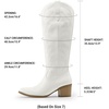 image:imageDREAM PAIRS Womens Cowboy Boots Western Comfortable Chunky Heel Square Toe Embroidered Cowgirl Knee High BootsWhite