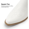 image:imageDREAM PAIRS Womens Cowboy Boots Western Comfortable Chunky Heel Square Toe Embroidered Cowgirl Knee High BootsWhite